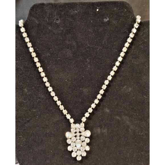 Garne Jewels Signed Rhinestone Choker Necklace 15" Vintage 1950's - Picture 4 of 8